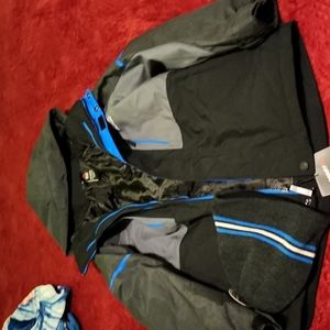 Gerry Boys Black Gray and blue Insulated Hooded Jacket 10/12